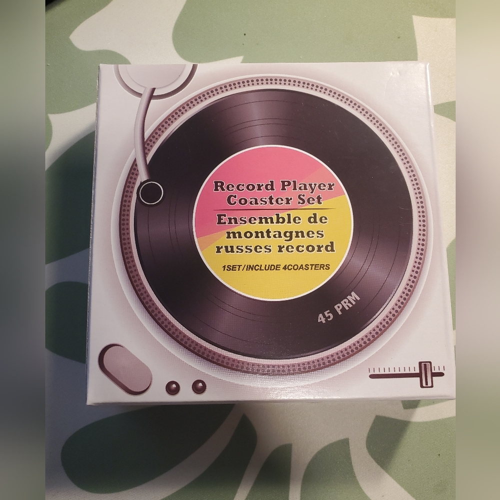 Record Player Coaster Set NWT